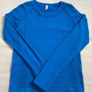 Women’s Blue Compression Long Sleeve Workout Top | Athletic Activewear | Size XL